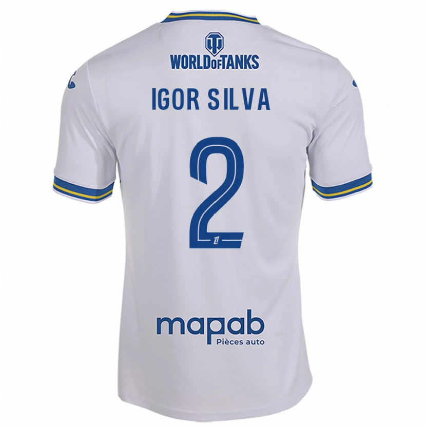 Danxen Homem Camisola Igor Silva #2 Branco Azul Celeste Alternativa 2025/26 Camisa