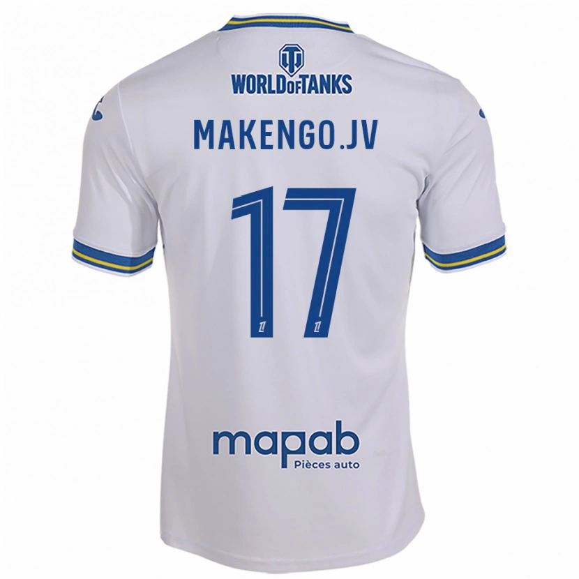 Danxen Homem Camisola Jean-Victor Makengo #17 Branco Azul Celeste Alternativa 2025/26 Camisa