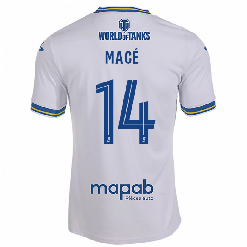 Danxen Homem Camisola Marine Macé #14 Branco Azul Celeste Alternativa 2025/26 Camisa