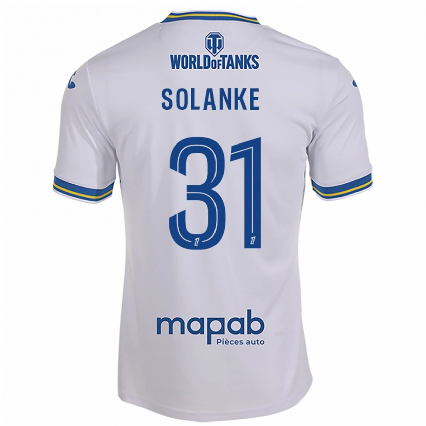 Danxen Homem Camisola Ade Solanke #31 Branco Azul Celeste Alternativa 2025/26 Camisa