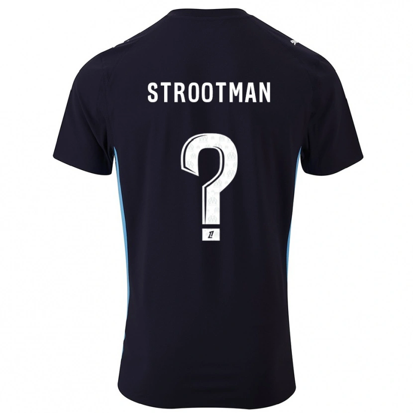 Danxen Homem Camisola Kevin Strootman #0 Preto Azul Celeste Alternativa 2025/26 Camisa