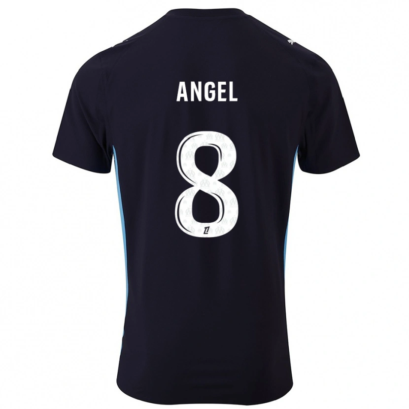 Danxen Homem Camisola Angel Gomes #8 Preto Azul Celeste Alternativa 2025/26 Camisa