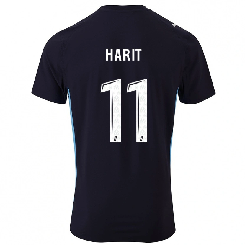 Danxen Homem Camisola Amine Harit #11 Preto Azul Celeste Alternativa 2025/26 Camisa