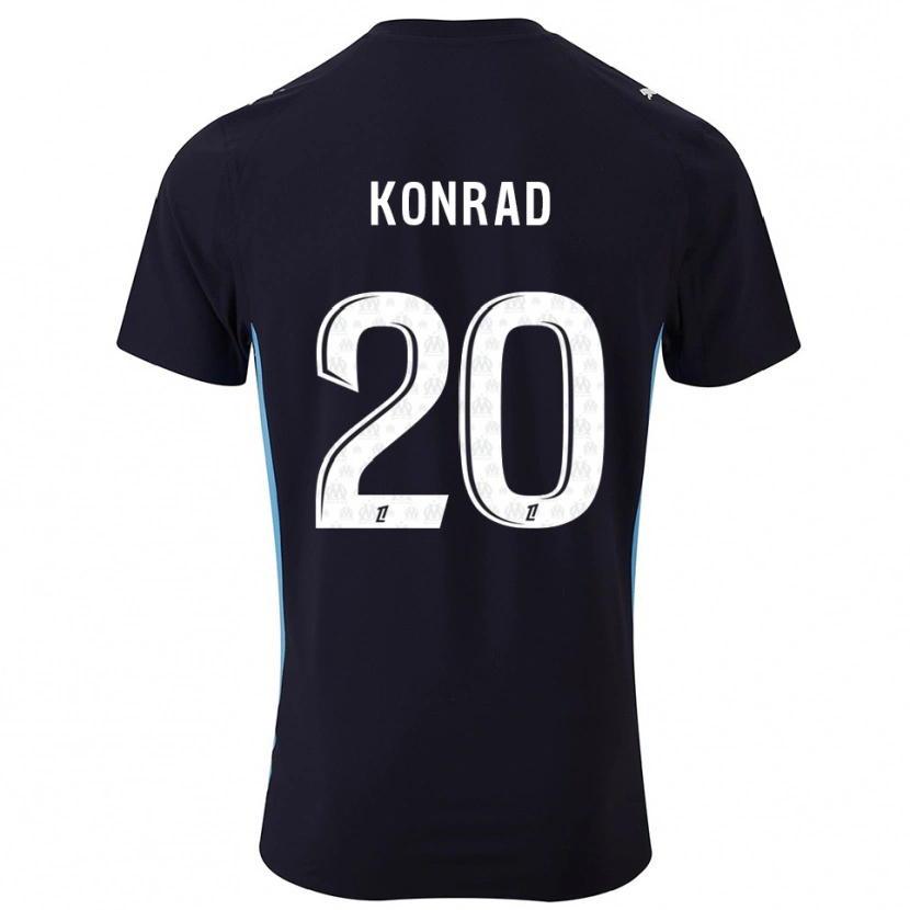 Danxen Homem Camisola Konrad De La Fuente #20 Preto Azul Celeste Alternativa 2025/26 Camisa