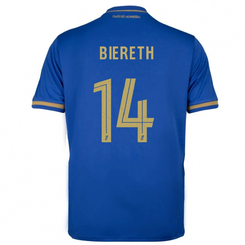 Danxen Homem Camisola Mika Biereth #14 Azul Dourado Alternativa 2025/26 Camisa