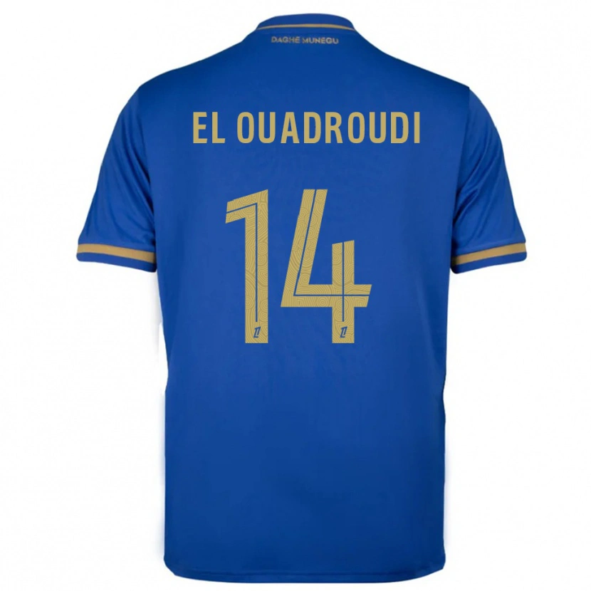Danxen Homem Camisola Imrane El Ouaroudi #14 Azul Dourado Alternativa 2025/26 Camisa
