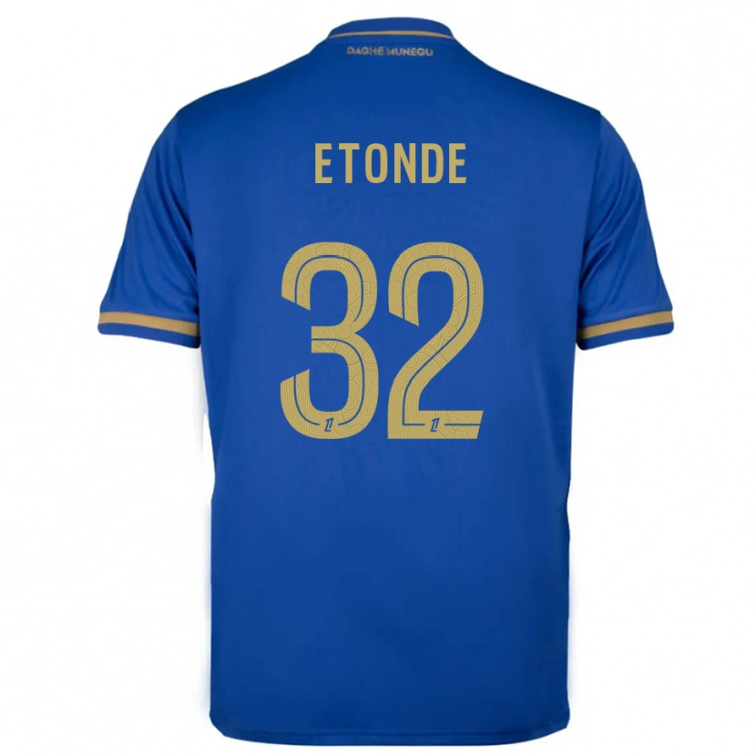 Danxen Homem Camisola Romaric Etonde #32 Azul Dourado Alternativa 2025/26 Camisa