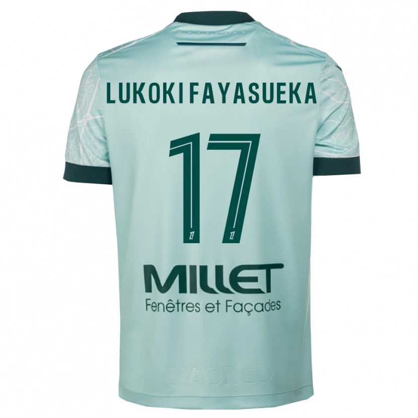 Danxen Homem Camisola Kévin Lukoki Fayasueka #17 Verde Branco Alternativa 2025/26 Camisa