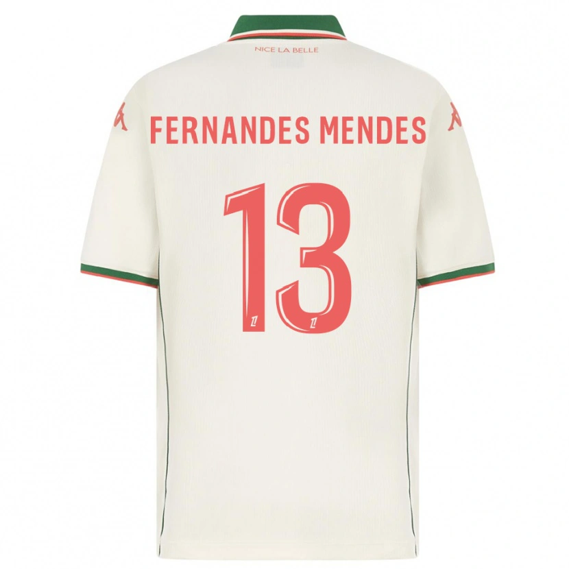 Danxen Homem Camisola Mathis Fernandes Mendes #13 Branco Verde Alternativa 2025/26 Camisa