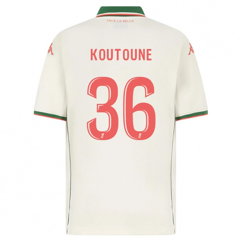 Danxen Homem Camisola Hamza Koutoune #36 Branco Verde Alternativa 2025/26 Camisa