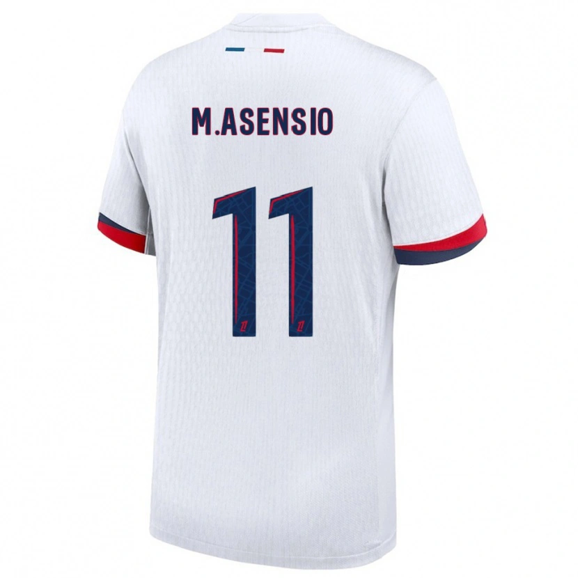 Danxen Homem Camisola Marco Asensio #11 Branco Vermelho Alternativa 2025/26 Camisa