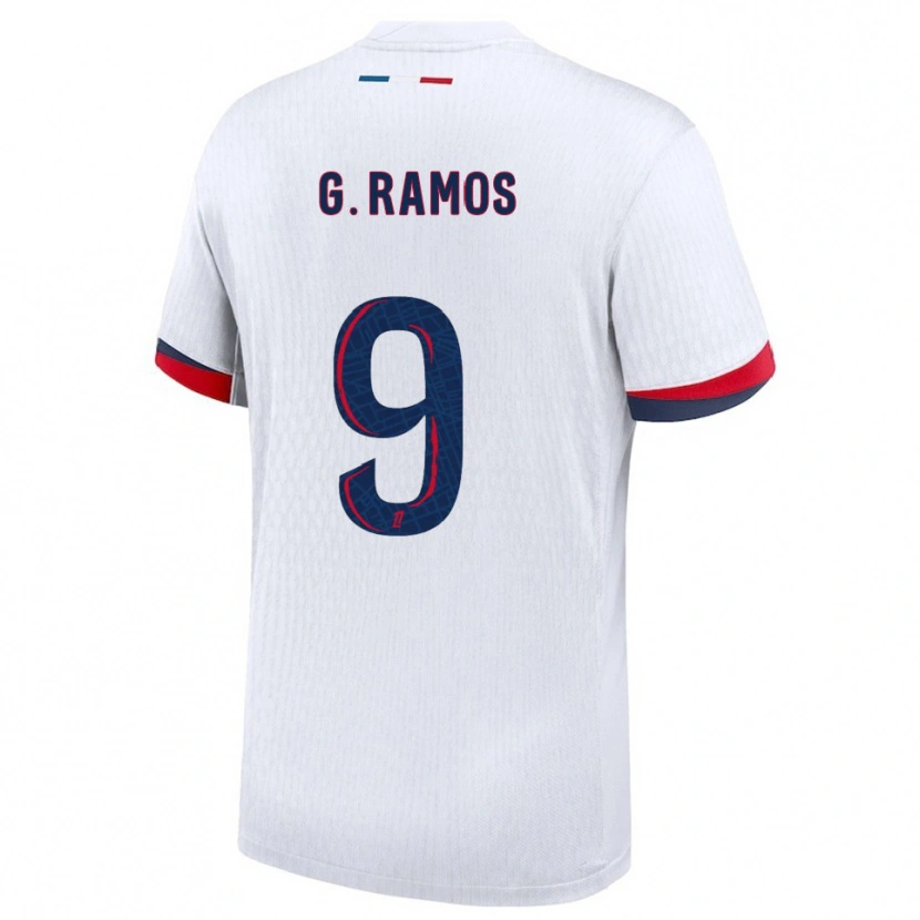 Danxen Homem Camisola Gonçalo Ramos #9 Branco Vermelho Alternativa 2025/26 Camisa