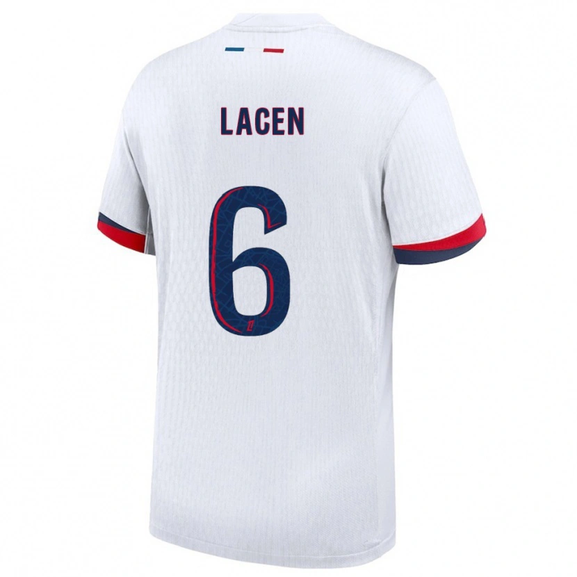 Danxen Homem Camisola Michaël Lacen #6 Branco Vermelho Alternativa 2025/26 Camisa
