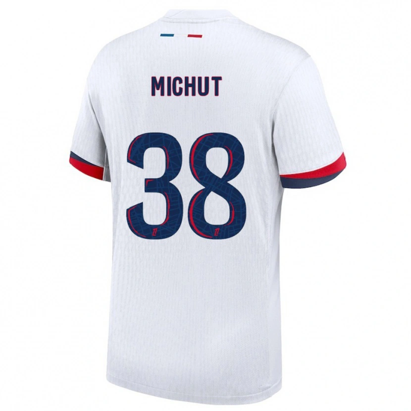 Danxen Homem Camisola Edouard Michut #38 Branco Vermelho Alternativa 2025/26 Camisa