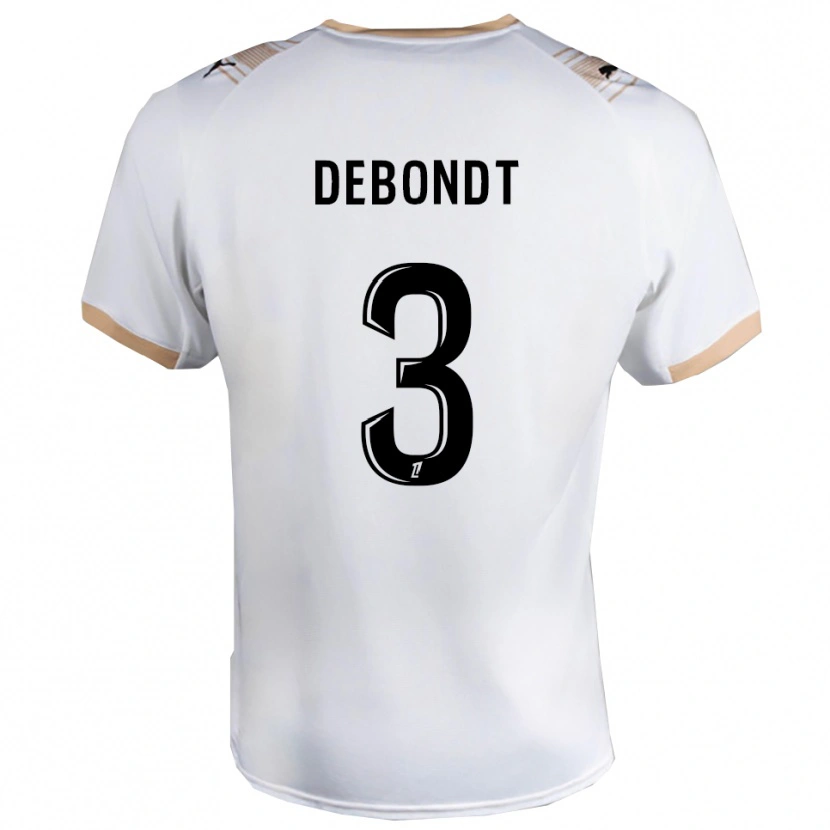 Danxen Homem Camisola Maël Debondt #3 Branco Preto Alternativa 2025/26 Camisa