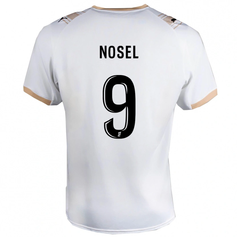 Danxen Homem Camisola Adam Nosel #9 Branco Preto Alternativa 2025/26 Camisa