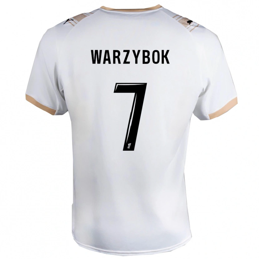Danxen Homem Camisola Olivier Warzybok #7 Branco Preto Alternativa 2025/26 Camisa