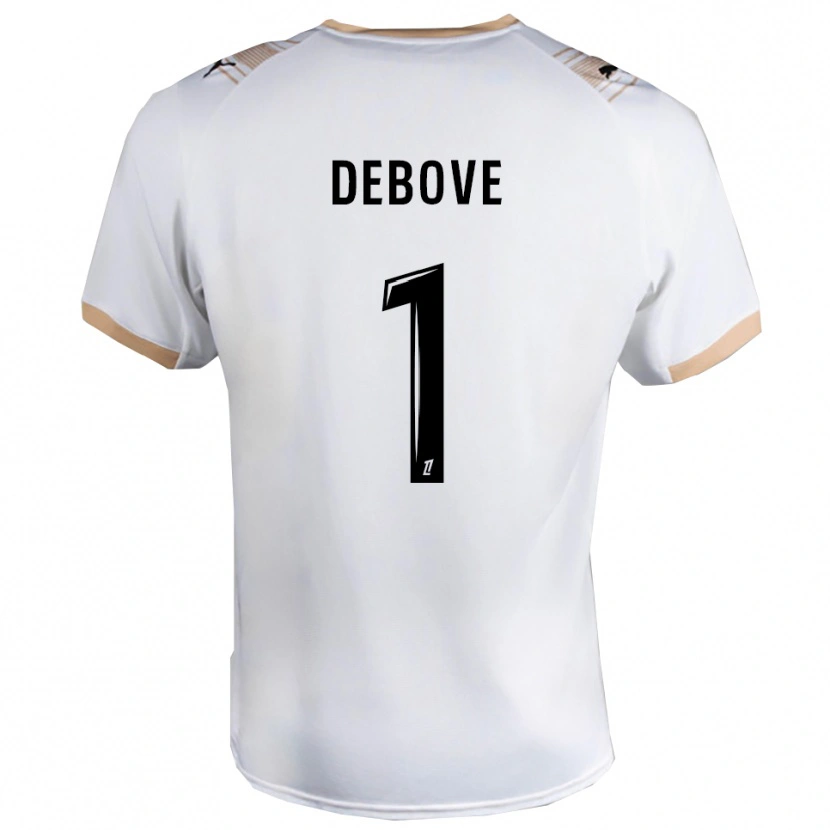 Danxen Homem Camisola Maxime Debove #1 Branco Preto Alternativa 2025/26 Camisa