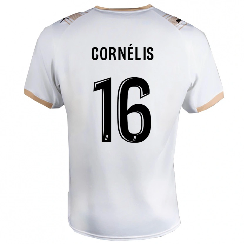 Danxen Homem Camisola Aristide Cornélis #16 Branco Preto Alternativa 2025/26 Camisa