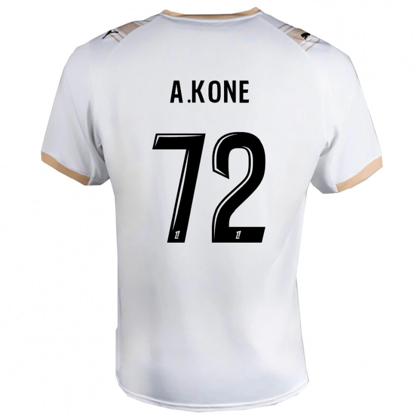 Danxen Homem Camisola Amadou Koné #72 Branco Preto Alternativa 2025/26 Camisa