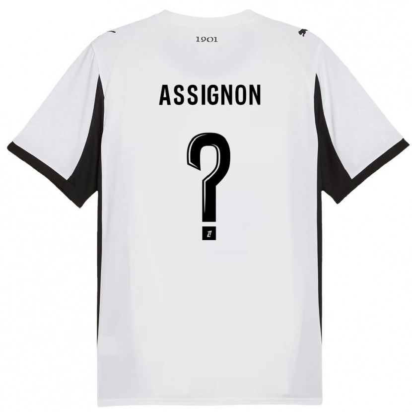 Danxen Homem Camisola Kenny Assignon #0 Branco Preto Alternativa 2025/26 Camisa
