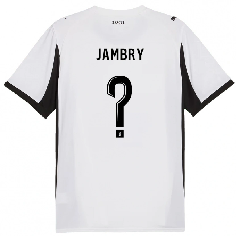 Danxen Homem Camisola Melvin Jambry #0 Branco Preto Alternativa 2025/26 Camisa