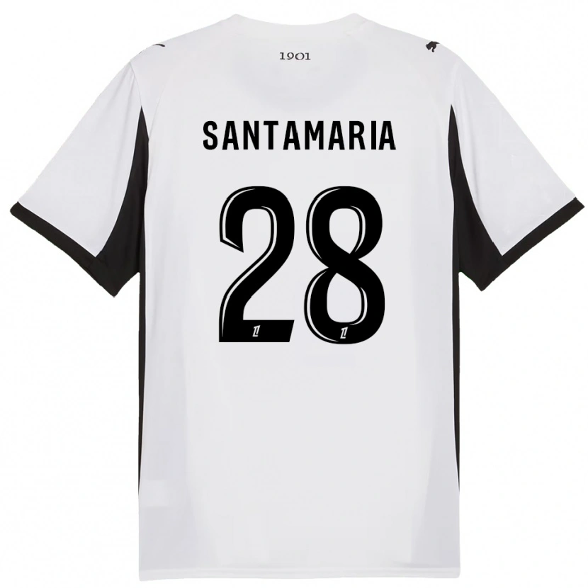 Danxen Homem Camisola Baptiste Santamaria #28 Branco Preto Alternativa 2025/26 Camisa