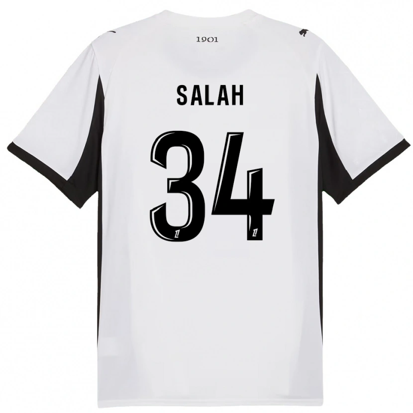 Danxen Homem Camisola Ibrahim Salah #34 Branco Preto Alternativa 2025/26 Camisa