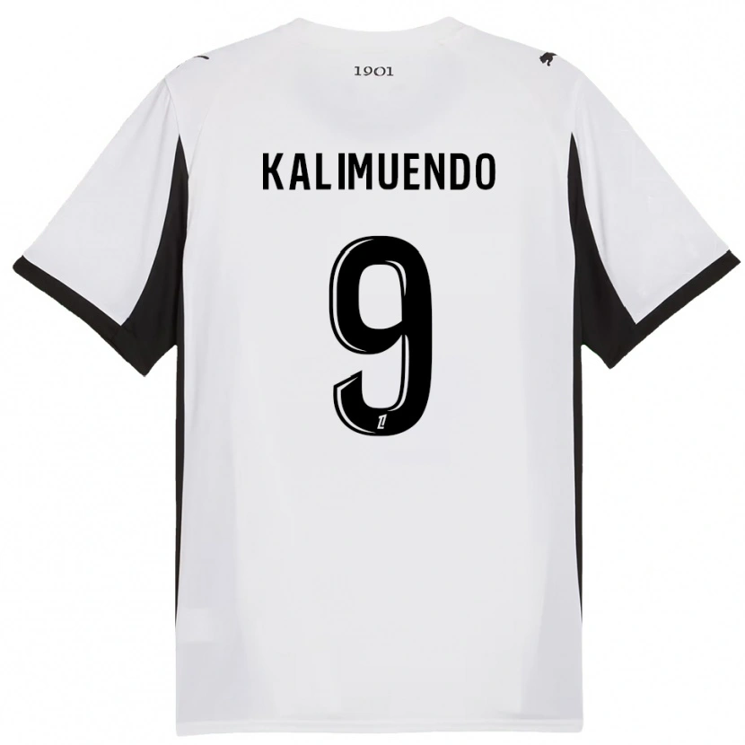 Danxen Homem Camisola Arnaud Kalimuendo #9 Branco Preto Alternativa 2025/26 Camisa