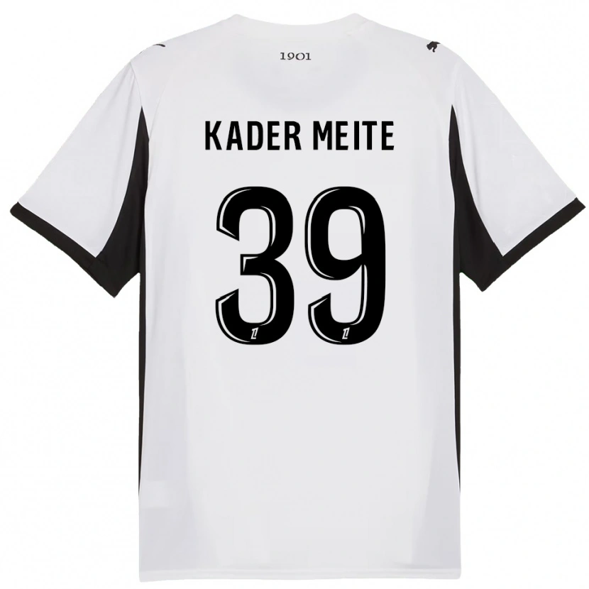 Danxen Homem Camisola Mohamed Kader Meïté #39 Branco Preto Alternativa 2025/26 Camisa