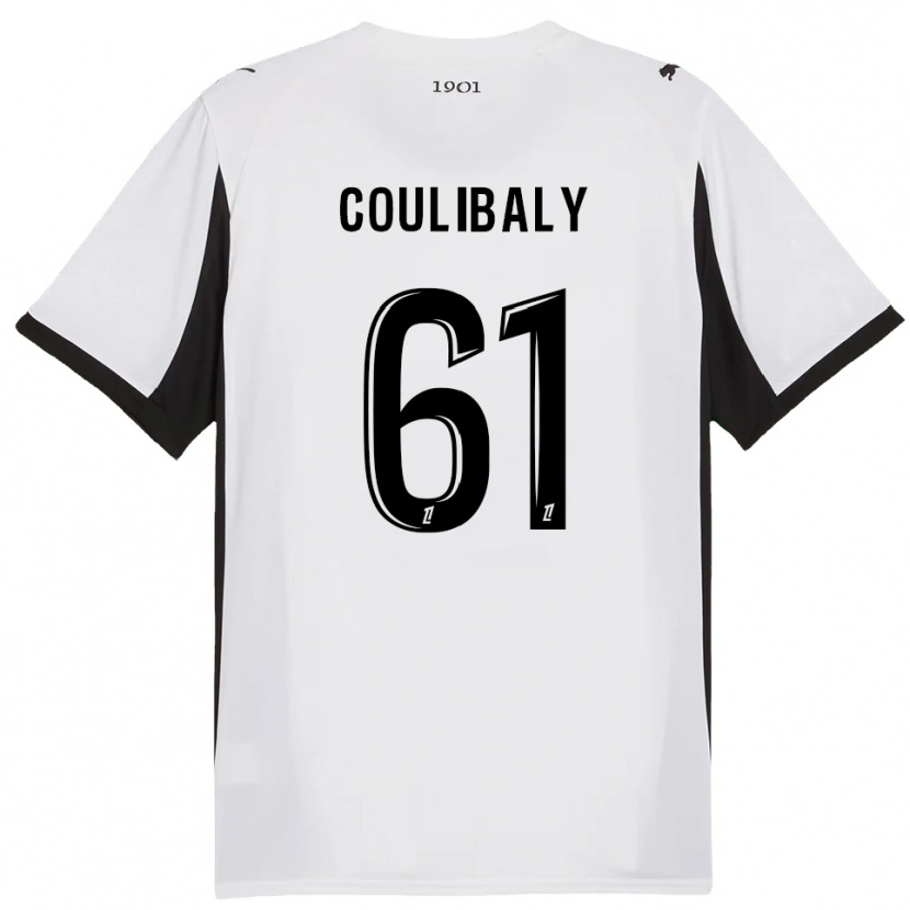 Danxen Homem Camisola Joël-Emmanuel Coulibaly #61 Branco Preto Alternativa 2025/26 Camisa