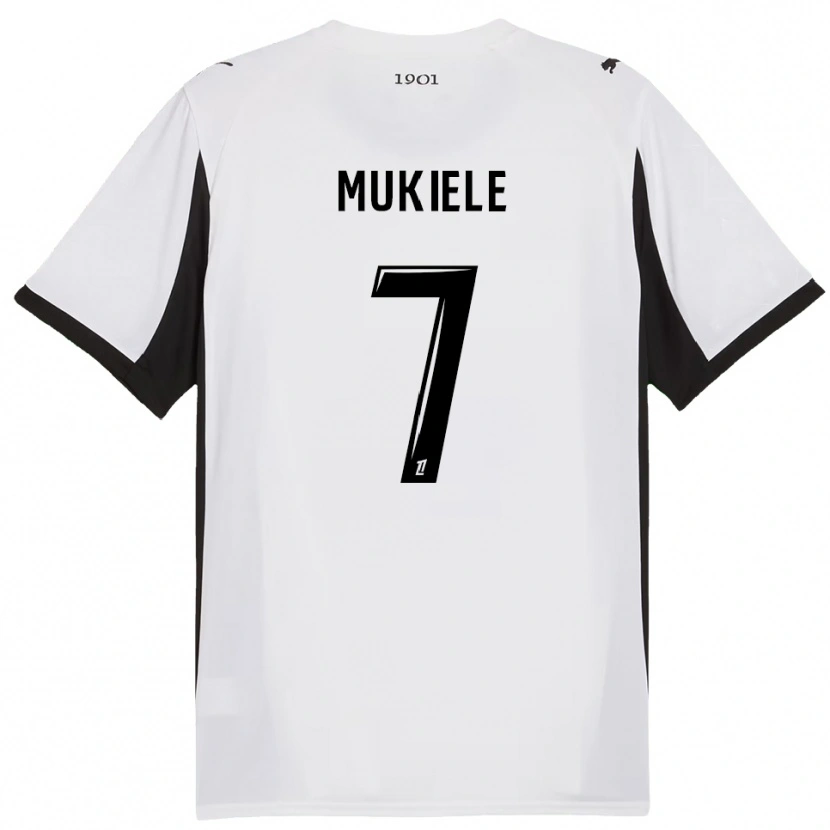 Danxen Homem Camisola Nordan Mukiele #7 Branco Preto Alternativa 2025/26 Camisa