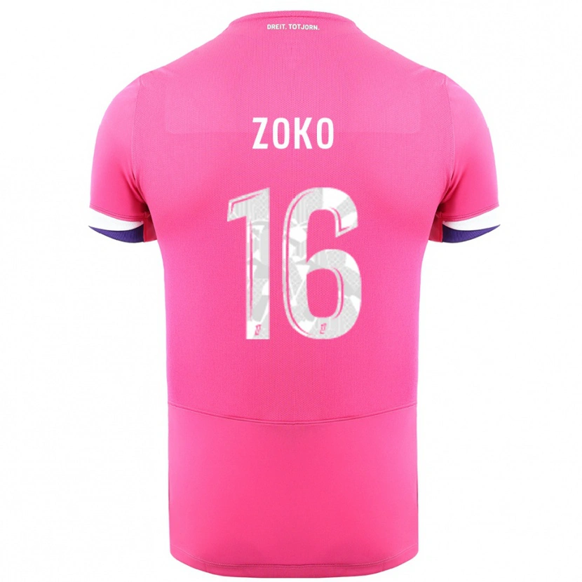 Danxen Homem Camisola Nathan Zoko #16 Rosa Branco Alternativa 2025/26 Camisa