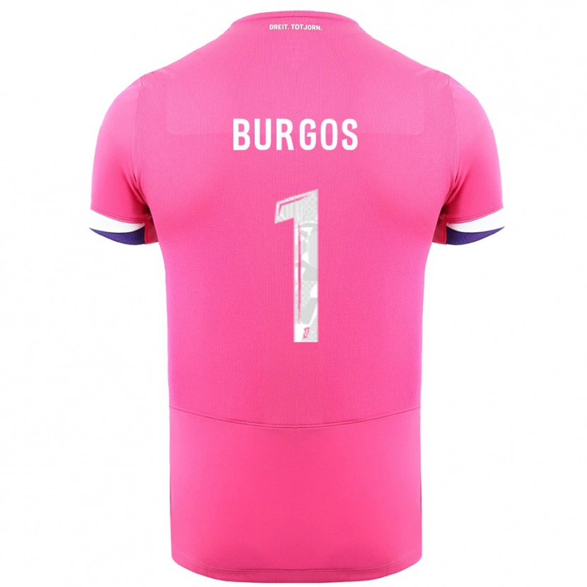 Danxen Homem Camisola Diego Burgos #1 Rosa Branco Alternativa 2025/26 Camisa