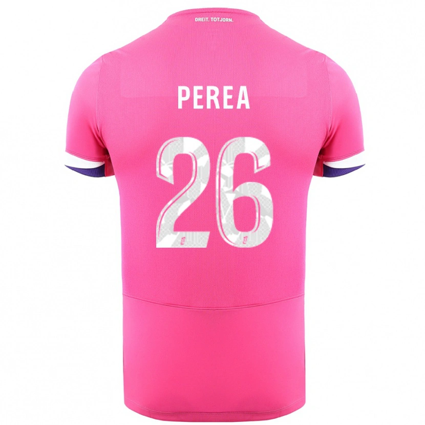 Danxen Homem Camisola Marine Perea #26 Rosa Branco Alternativa 2025/26 Camisa