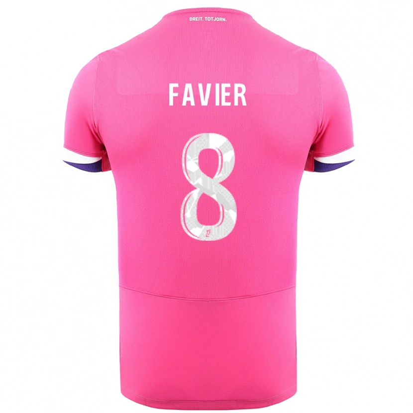 Danxen Homem Camisola Luca Favier #8 Rosa Branco Alternativa 2025/26 Camisa
