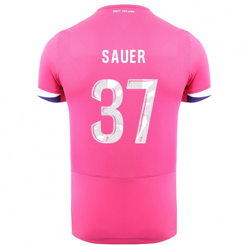 Danxen Homem Camisola Mario Sauer #37 Rosa Branco Alternativa 2025/26 Camisa