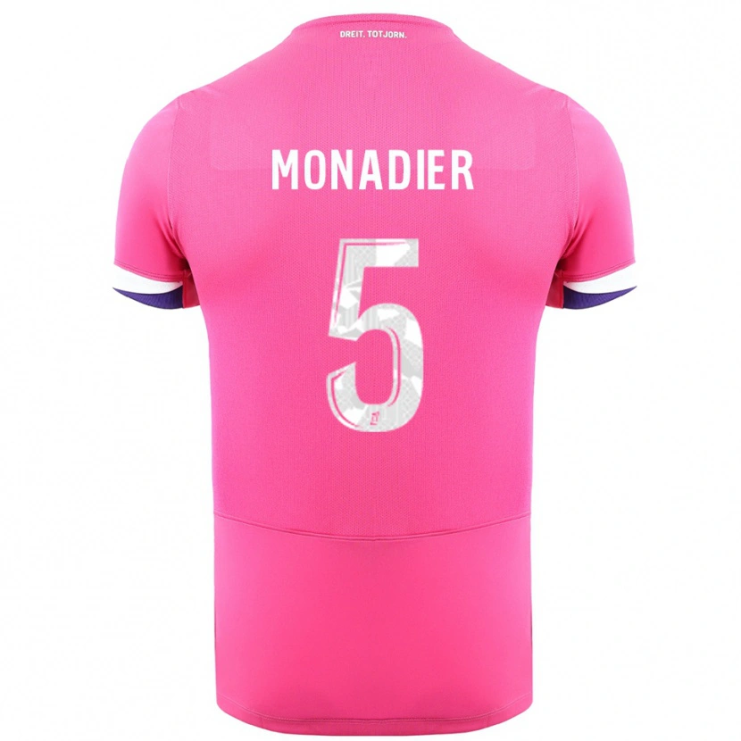 Danxen Homem Camisola Pauline Monadier #5 Rosa Branco Alternativa 2025/26 Camisa