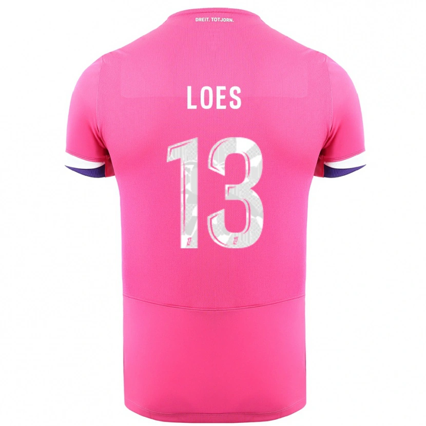 Danxen Homem Camisola Wayan Loes #13 Rosa Branco Alternativa 2025/26 Camisa