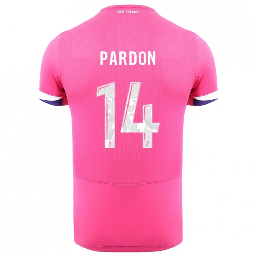 Danxen Homem Camisola Pauline Pardon #14 Rosa Branco Alternativa 2025/26 Camisa