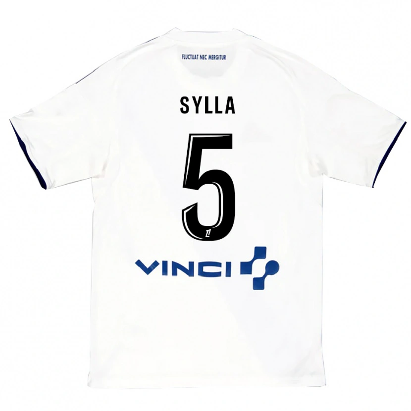 Danxen Homem Camisola Mohamed Sylla #5 Branco Azul Alternativa 2025/26 Camisa