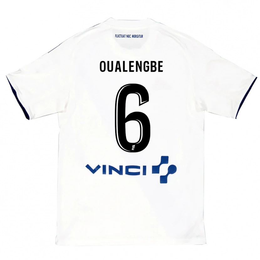 Danxen Homem Camisola Gabriel Oualengbe #6 Branco Azul Alternativa 2025/26 Camisa
