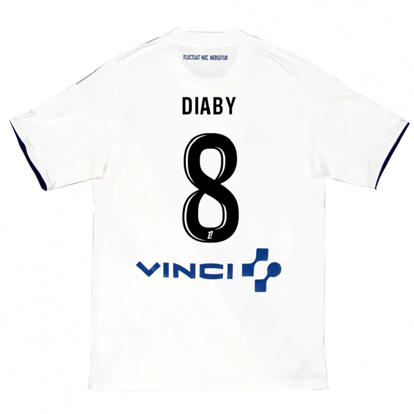 Danxen Homem Camisola Aboubakar Diaby #8 Branco Azul Alternativa 2025/26 Camisa