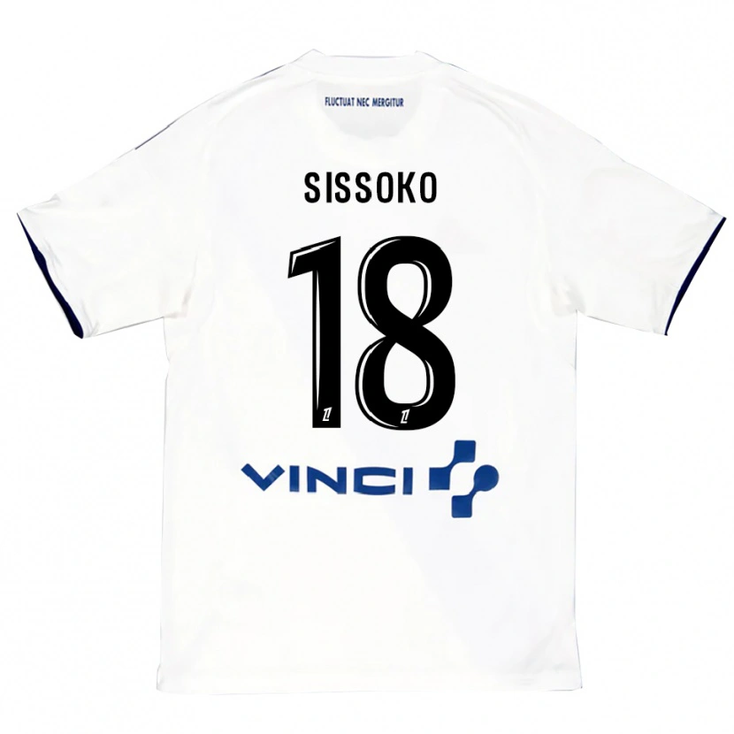 Danxen Homem Camisola Omar Sissoko #18 Branco Azul Alternativa 2025/26 Camisa