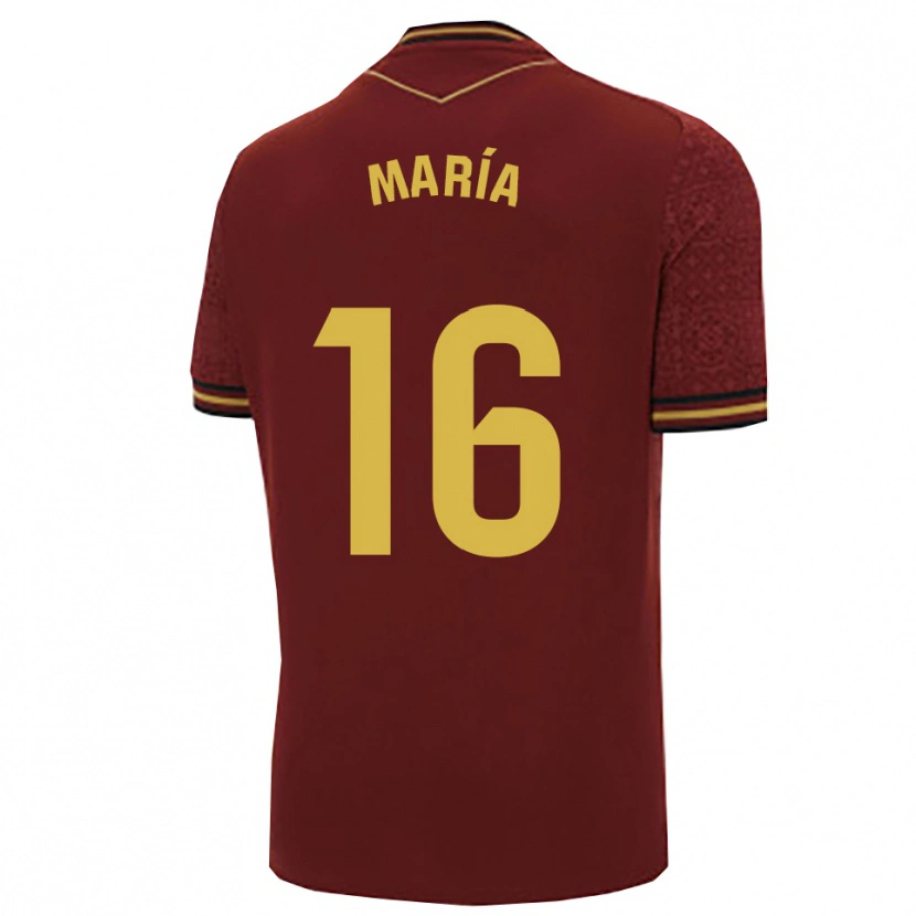 Danxen Homem Camisola María Llorente #16 Borgonha Dourado Alternativa 2025/26 Camisa