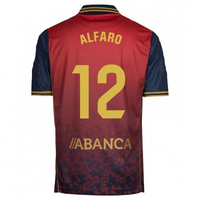 Danxen Homem Camisola Alejandro Alfaro #12 Vermelho Marinho Alternativa 2025/26 Camisa