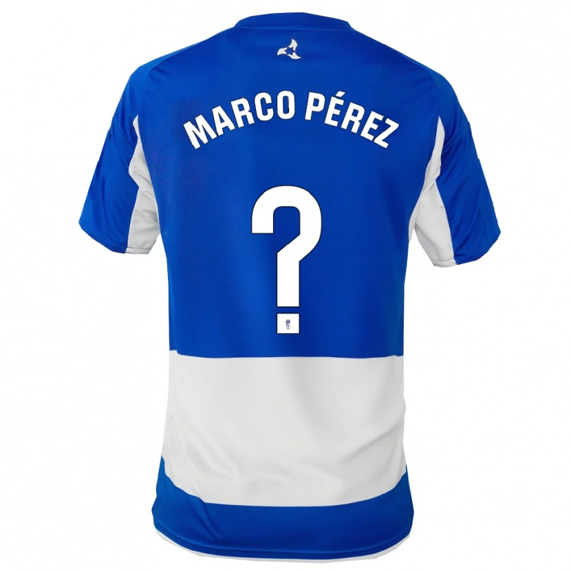 Danxen Homem Camisola Marco Pérez #0 Azul Branco Alternativa 2025/26 Camisa