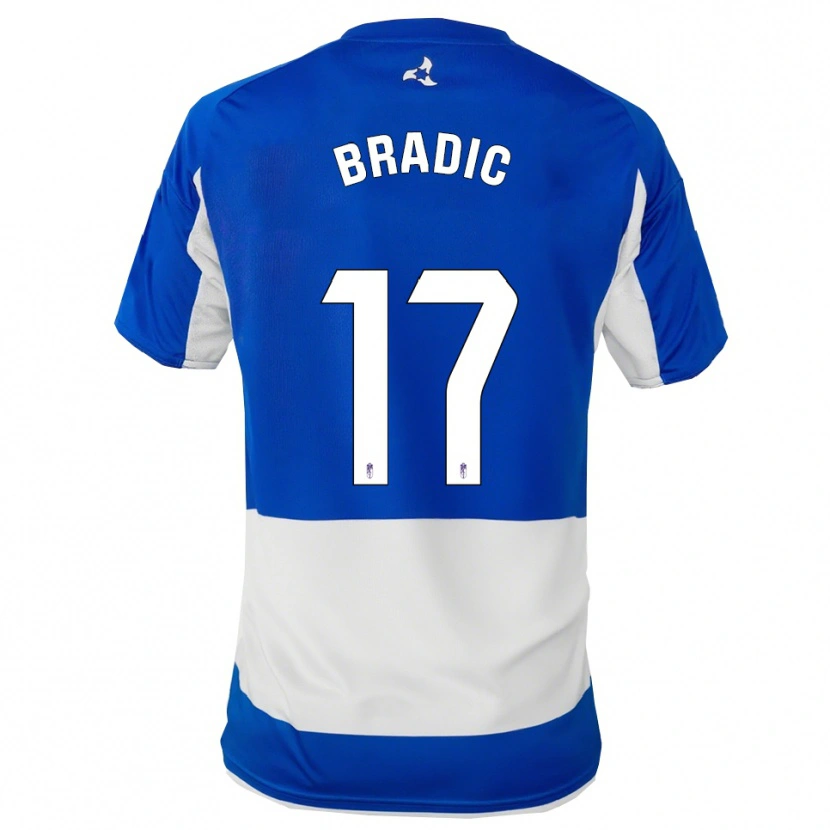 Danxen Homem Camisola Biljana Bradić #17 Azul Branco Alternativa 2025/26 Camisa