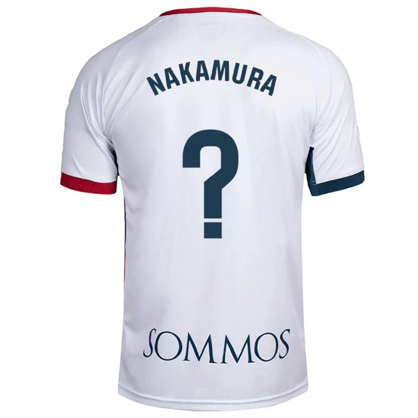 Danxen Homem Camisola Togo Nakamura #0 Branco Vermelho Alternativa 2025/26 Camisa