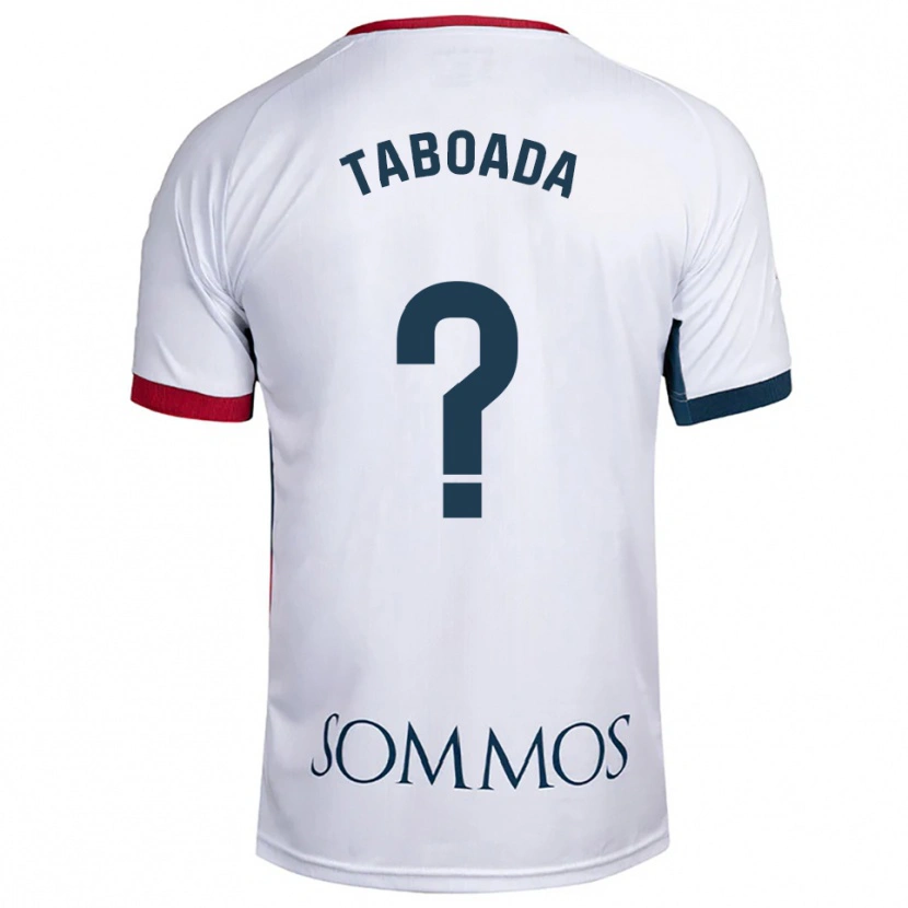 Danxen Homem Camisola Héctor Taboada #0 Branco Vermelho Alternativa 2025/26 Camisa
